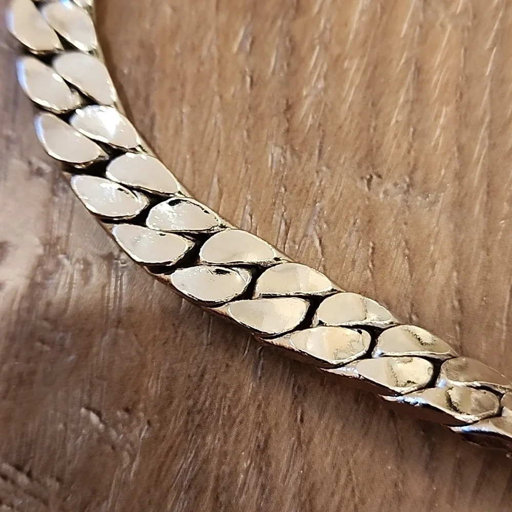 Vintage Accessocraft Belt Silver 80s Coil Chain Hook Closure No Stretch…